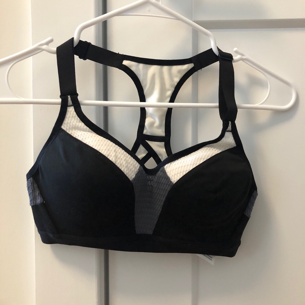 Victoria’s Secret sport bra white black and gray